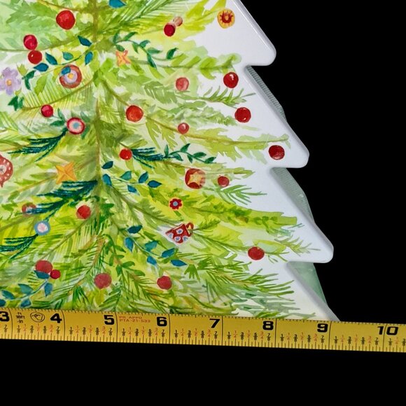 Pioneer Woman CHRISTMAS TREE Treats Cookies Fudge PLASTIC Holder Holiday plate - Picture 14 of 14